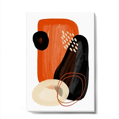 Organic Minimalistic Shapes Retro Colors III  Canvas Wall Art Print