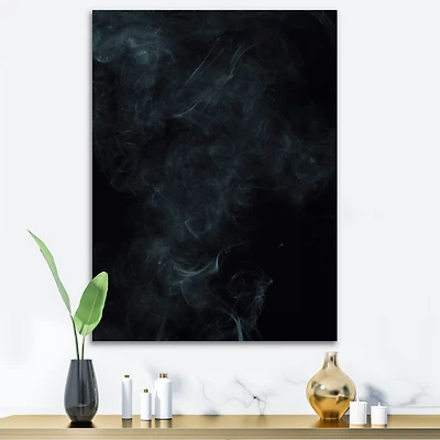 White Smoke on Black  Canvas Wall Art Print