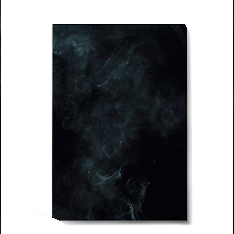 White Smoke on Black  Canvas Wall Art Print