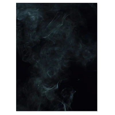 White Smoke on Black  Canvas Wall Art Print
