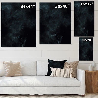 White Smoke on Black Canvas Wall Art Print