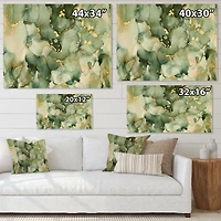 Green Luxury Abstract Fluid Art I Canvas Wall Print