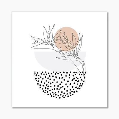 Toile imprimée « Abstract One Line Art Tropical Flower »