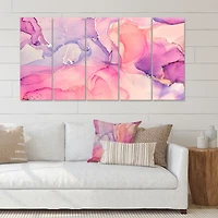 Toile imprimée « Pink and Purple Abstract Marble Texture I »