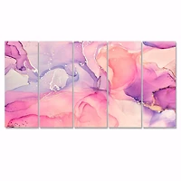 Toile imprimée « Pink and Purple Abstract Marble Texture I »