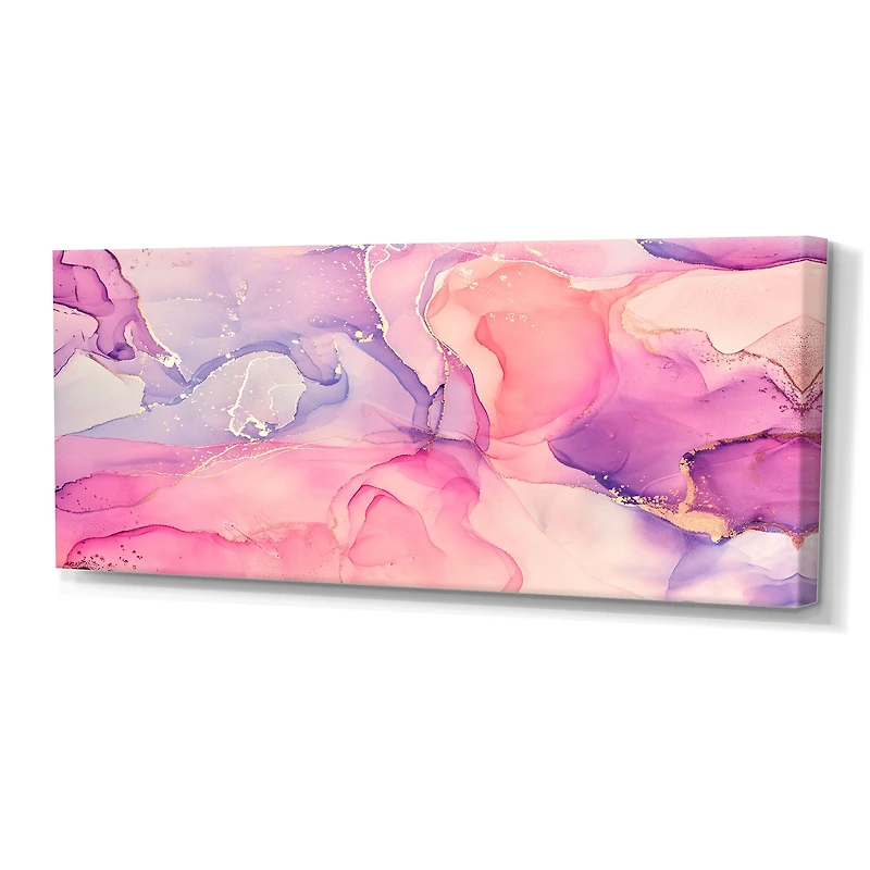 Pink and Purple Abstract Marble Texture I Canvas Wall Art Print