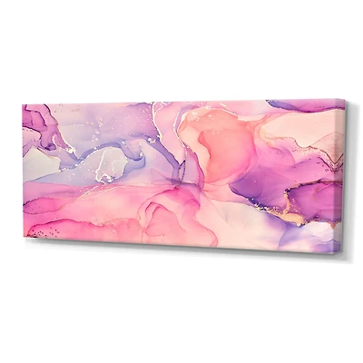 Pink and Purple Abstract Marble Texture I Canvas Wall Art Print