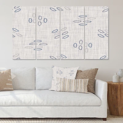 Watercolor Farmhouse Flower Motif Background XI Canvas Wall Art Print