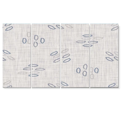 Toile imprimée « Watercolor Farmhouse Flower Motif Background XI » - 5 morceaux
