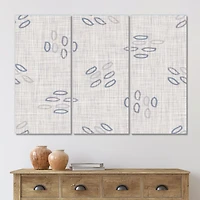 Watercolor Farmhouse Flower Motif Background XI Canvas Wall Art Print - 3 Panels