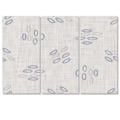 Watercolor Farmhouse Flower Motif Background XI Canvas Wall Art Print - 3 Panels