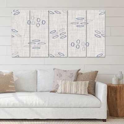 Watercolor Farmhouse Flower Motif Background XI  Canvas Wall Art Print - 5 pieces