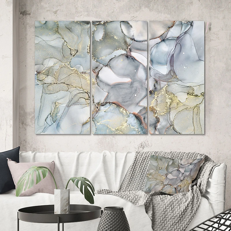 Toile imprimée « Grey Tender and Dreamy Wallpaper VII » rectangulaire