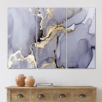 Toile imprimée « Closeup of Black and Golden Abstract Marble Texture