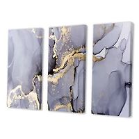 Toile imprimée « Closeup of Black and Golden Abstract Marble Texture