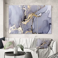 Toile imprimée « Closeup of Black and Golden Abstract Marble Texture