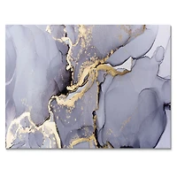 Closeup of Black and Golden Abstract Marble Texture Canvas Wall Art Print