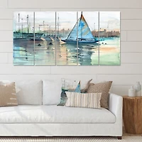 Toile imprimée « A Sailboat Marina with Some Yachts