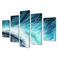 Navy Blue Ocean Waves with White Seafoam I Canvas Wall Art Print