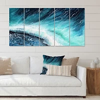 Navy Blue Ocean Waves with White Seafoam I Canvas Wall Art Print