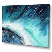 Navy Blue Ocean Waves with White Seafoam I Canvas Wall Art Print