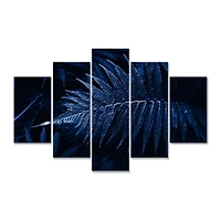 Tropical Leaves The Color of Year 2020 - 5 Panels Canvas Wall Art Print