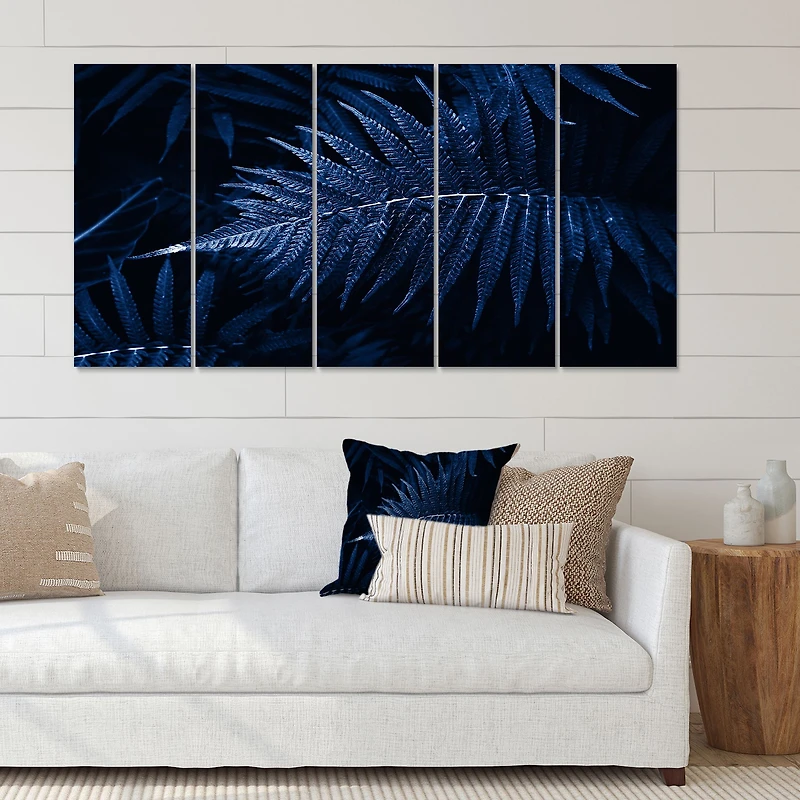 Tropical Leaves The Color of Year 2020 - 5 Panels Canvas Wall Art Print