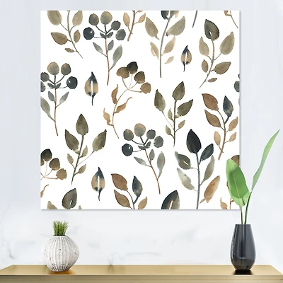 Toile imprimée « Illustration of Brown Simple Leaves »