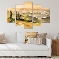 With Vineyards Canvas Wall Art Print