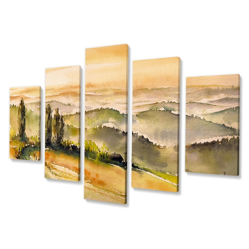 With Vineyards Canvas Wall Art Print
