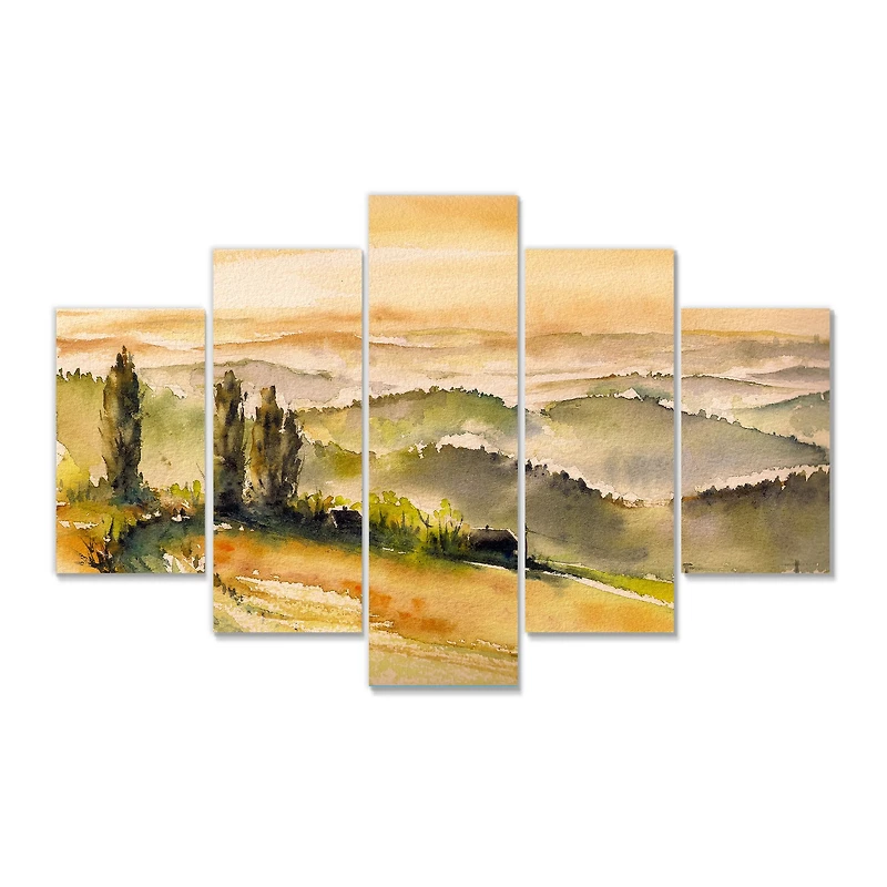With Vineyards Canvas Wall Art Print