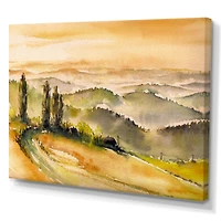 Landscape with Vineyards  Canvas Wall Art Print