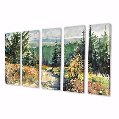 with Road Mountains 5 Canvas Wall Art Print