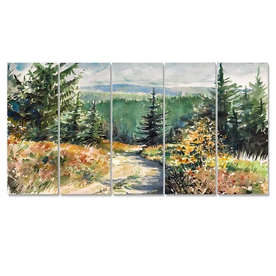 with Road Mountains 5 Canvas Wall Art Print