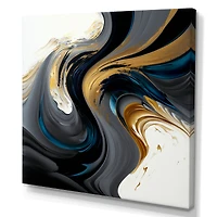 White and Gold Liquid Art IV Wall