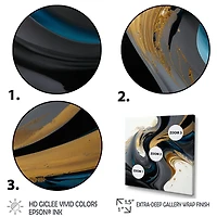 White and Gold Liquid Art IV Wall