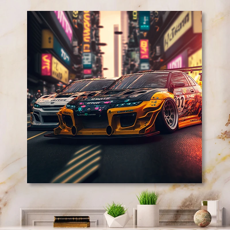 Art mural « Tunning Car Drifting Tokyo »