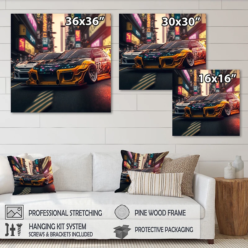 Art mural « Tunning Car Drifting Tokyo »