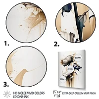 White Gerbera Flower On Golden Beige Paint Wall Art