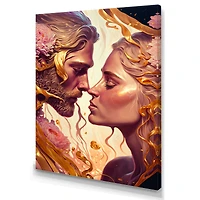 Gold And Pink Couple Art Wall