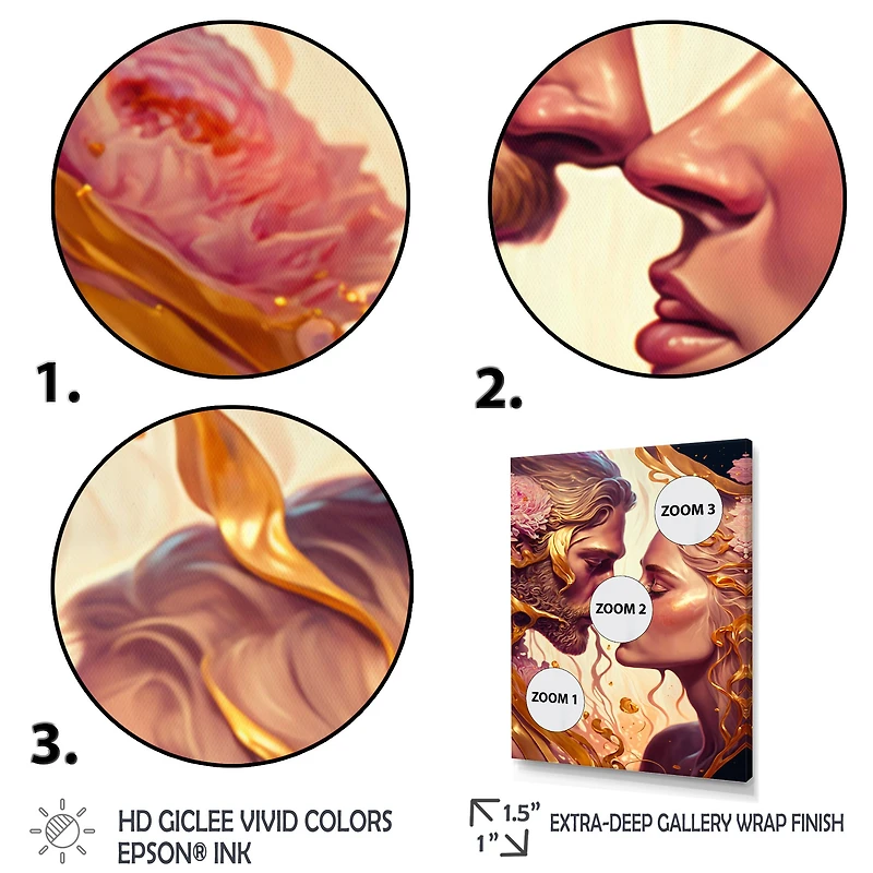 Gold And Pink Couple Art Wall