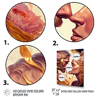 Gold And Pink Couple Art Wall