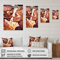 Gold And Pink Couple Art Wall