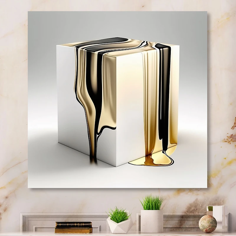 Black And Gold Cubic Expression I Wall Art