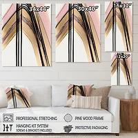 Minimalism Pink And Gold Cubic Fusion V Wall Art