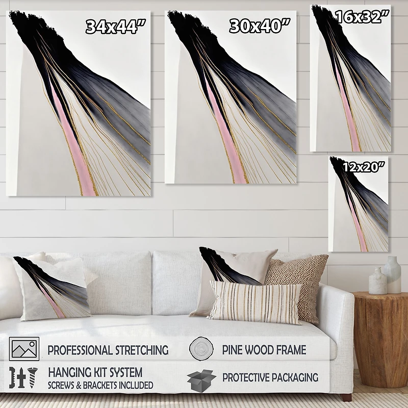 Minimalism Pink And Gold Cubic Fusion VI Wall Art