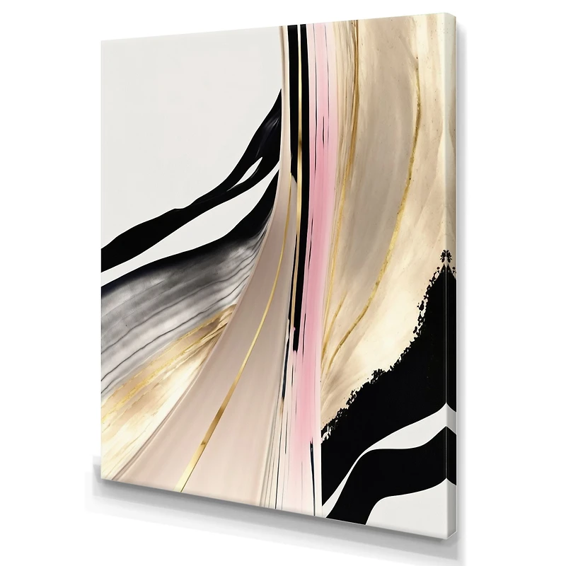 Minimalism Pink And Gold Cubic Fusion VII Wall Art