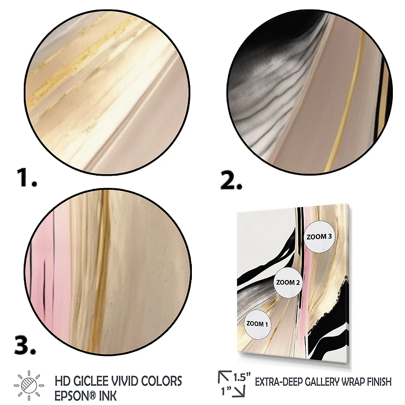 Minimalism Pink And Gold Cubic Fusion VII Wall Art