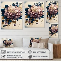 Deep Pink Dahlia Floral Design I Wall Art
