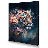 Cute Tiger Floral Art Wall